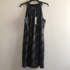 Elie Tahari Black Sheath Halter Midi Dress